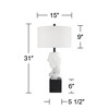 Possini Euro Design Faces Statue Modern Table Lamp 31" Tall White Sculptural Faux Marble Linen Hardback Shade Bedroom Living Room Bedside Nightstand - 4 of 4
