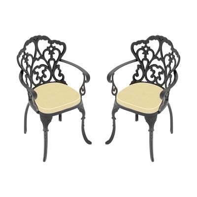 NicBex 4pc Outdoor Dining Chairs Aluminium Frame & Removable Cushion for Garden,Patio,Black