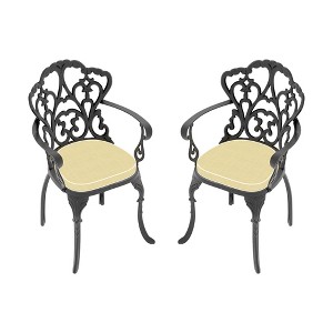 NicBex 4pc Outdoor Dining Chairs Aluminium Frame & Removable Cushion for Garden,Patio, Black - 1 of 4