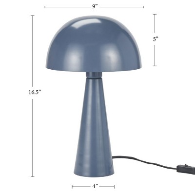 16" Gray Iron Mid-Century Modern Mushroom Table Lamp
