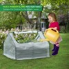 Aoodor Mini Greenhouse, Galvanized Steel Raised Garden Bed Metal Planter Box Kit with 2 Roll-up Zipper Doors Mini Greenhouse Cover - 4 of 4