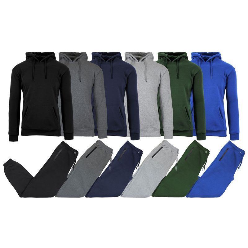 Rudolph Men's Slim Fit Fleece-Lined Pullover Hoodie & Jogger 2-Piece Set- 2 Pack, 2 of 3