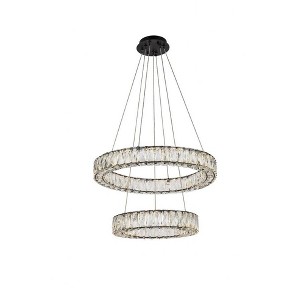Elegant Lighting Monroe 2 - Light Pendant in  Black - 1 of 4