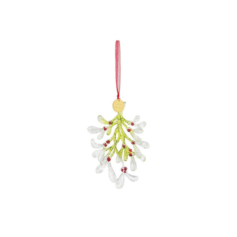 Disney Enesco Faceted Acrylic Mistletoe Kisses Christmas Ornament, 2 of 4