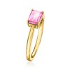 Pure Collection by Ross-Simons 1.00 Carat Emerald-Cut Lab-Grown Pink Sapphire Ring in 18kt Gold Vermeil - 3 of 4