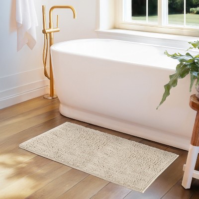 Soft Absorbent Chenille Bath Mat Rug with Anti-Skid Rubber Backing - Becky Cameron