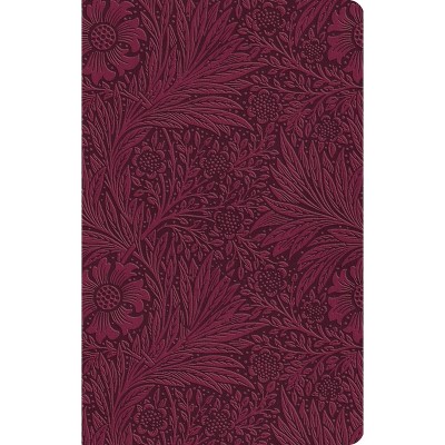 ESV Value Thinline Bible (Trutone, Raspberry, Floral Design) - (Leather Bound)