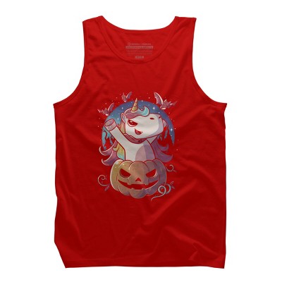Men's Design By Humans Spooky Unicorn Funny Cute Magic Halloween By EduEly Tank Top
