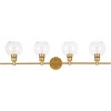 Elegant Lighting Collier 4 light Brass and Clear glass Wall sconce - 3 of 4