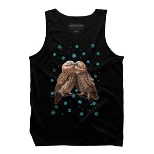 Men's Design By Humans Christmas owl By kodamorkovkart Tank Top - 1 of 4