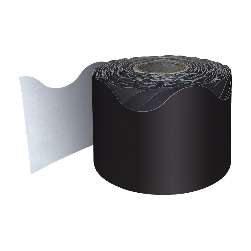 Carson Dellosa Education Black Rolled Scalloped Border, 65 Feet Per Roll, Pack of 3, 2 of 4