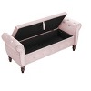 NicBex Modern 63" Storage Bench Velvet Accent Stool with Rolling Arms and Nailhead Trims for Entryway and Living Room - 3 of 4