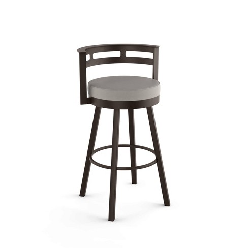 Amisco Render Upholstered Counter Height Barstool Taupe/Dark Brown: Faux Leather, Steel Frame, 300 lbs Capacity - image 1 of 4