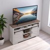 Farmhouse TV Stand for 65+ Inch TVs, 33" Tall Highboy Entertainment Center with Sliding Barn Doors,Wooden Media Console with Adjustable Shelves - 3 of 4