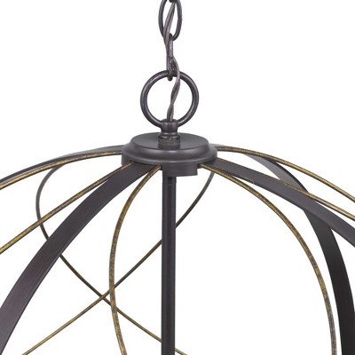 Brandywine Antique Bronze 6-Light Pendant with Hand Gilded Accents