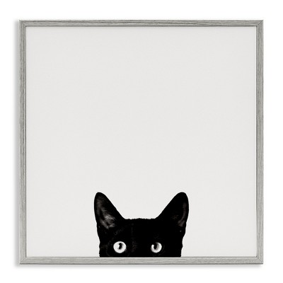 Stupell Industries Black Cat Peeking From Below, 24" x 24"