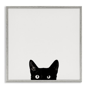 Stupell Industries Black Cat Peeking From Below, 24" x 24" - 1 of 4