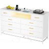 Jojoka Modern 8 Drawer Dresser with Built-in USB & AC Charging Station, LED Lights, Durable Engineered Wood - Ideal for Bedroom, Living Room - 2 of 2