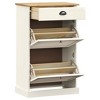 vidaXL Shoe Cabinet Shoe Rack Cabinet Storage Organizer VIGO Solid Wood Pine - White - 4 of 4