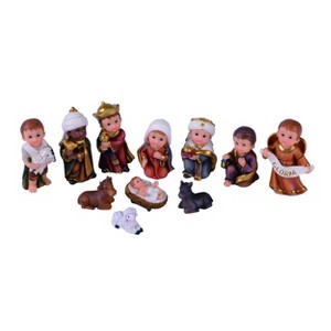 Transpac Resin Children Nativity Scene Set of 11 Colorful Figurines for Christmas Indoor Tabletop Decor and Gift Giving - 1 of 1