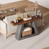 55" Entryway Console Table, 2 Tier Narrow Long Sofa Table, Wooden Behind Couch Table for Living Room Hallway Entrance - 3 of 4