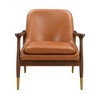 JUJABU 29.2'' Faux Leather Accent Chair with Cushioned Seat and Brass-Tipped Legs - 2 of 4