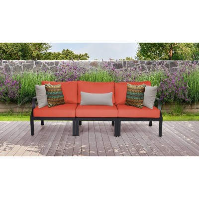 Lexington 3pc Patio Sectional Sofa with Cushions - Tangerine - TK Classics