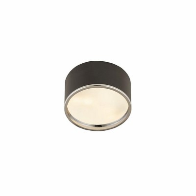 Arlo Modern Matte Black & Chrome 12'' Flush Mount Ceiling Light