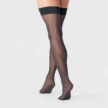 Lace-Top Thigh Highs with Reinforced Heel