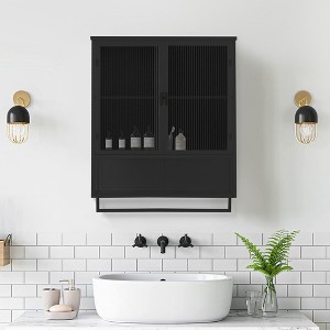 Bella Depot 23.62" Glass Doors Modern Two-door Wall Cabinetwith Featuring Two-tier Enclosed Storage - 1 of 4