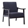 Homy Casa Modern Upholstered Accent Chair with Curved Wood Arms for Living Room or Bedroom - 2 of 4