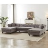 135.5" U-Shaped Sectional Sofas Modern Chenille 3-Piece Sofa ¨C Two Chaise Lounges, Two Pillows, Wooden Legs for Living Room, Bedroom & Lounge - 2 of 4