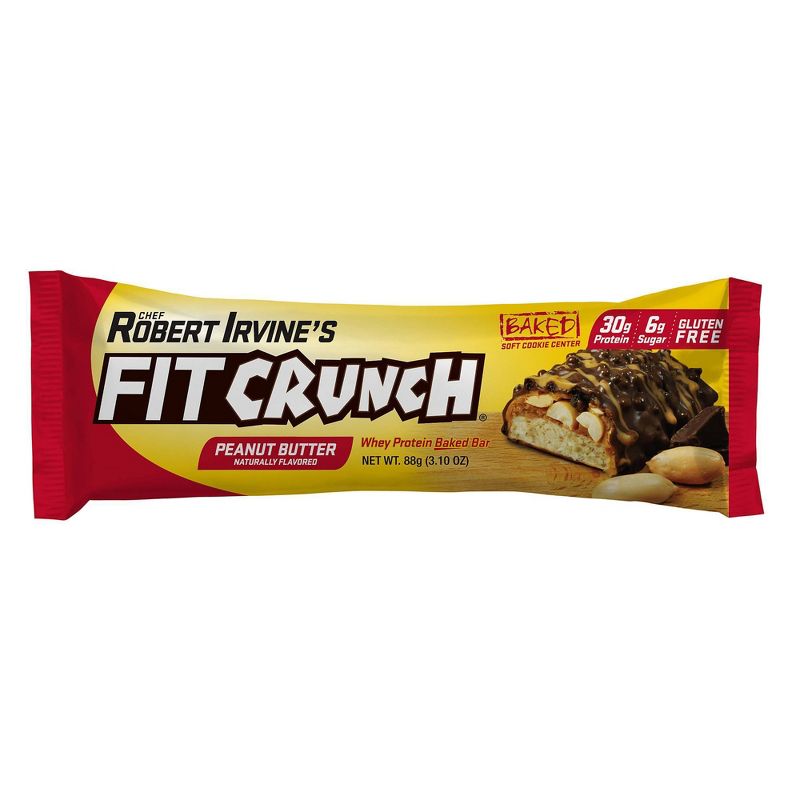 FITCRUNCH Chocolate Peanut Butter Baked Bar - 30g of Protein - Full Size - 12ct, 5 of 8