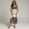 Knit & Lounge Women's Tiered Maxi Dress with Smocked Bodice Adjustable Tie Straps Colorblock Floral Print - 3 of 4