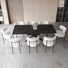 9-Piece Dining Set with Rectangle Kitchen Table and 8 Upholstered Armless Chairs - 2 of 4