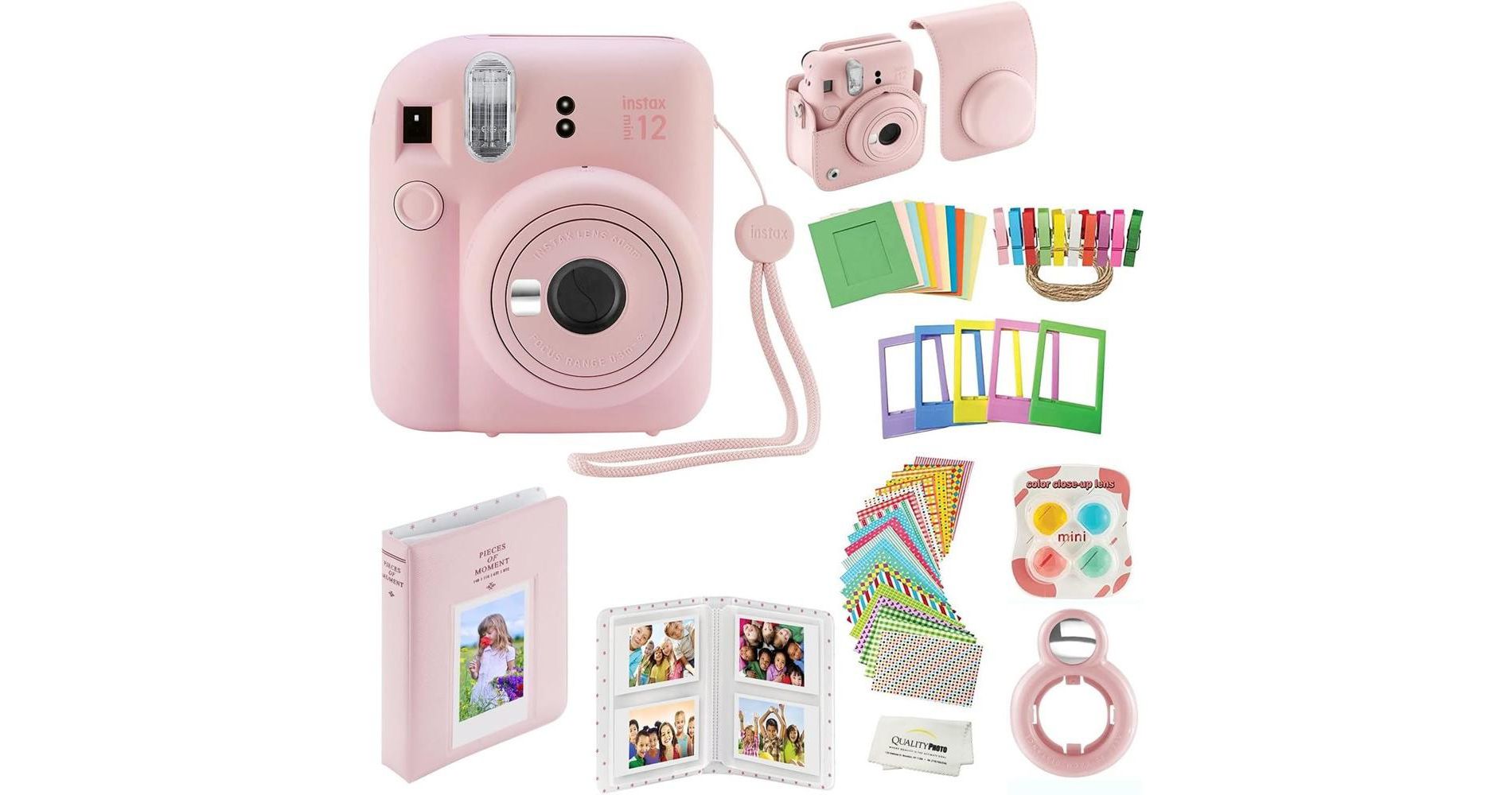 Fujifilm Instax Mini 12 Instant Camera with Case Decoration Stickers Frames Photo Album and More Accessory kit