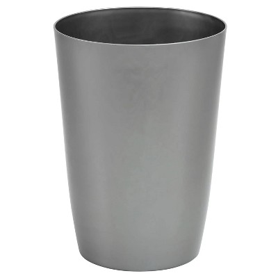 LunaLulinlk Silver brushed 1.58 gallon compact trash can with open top for tight spaces