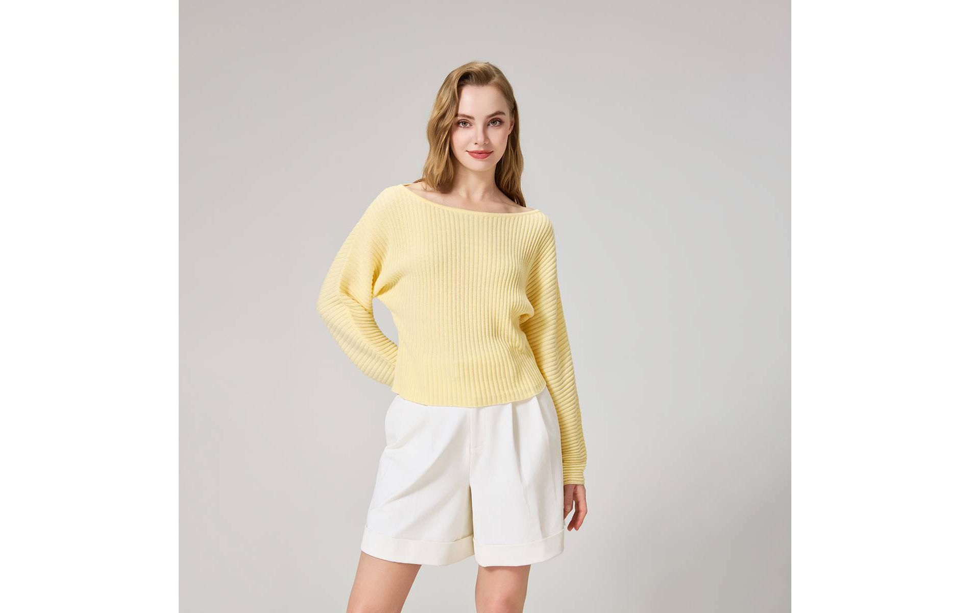 Women's Long Sleeve Ribbed Boat Neck Sweater - A New Day™