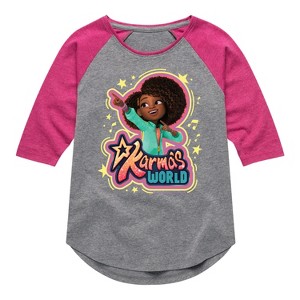 Girls' - Karma's World - Karma Art Shirt Tail Raglan Graphic T-shirt - 1 of 2
