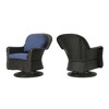Outdoor Patio Rattan Swivel Rock Club Chairs Set of 2 with Water-Repellent Cushions - 2 of 4