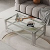 NicBex Modern 19.69" Square Coffee Table with Tempered Glass Top and Steel Frame for Living Room and Bedroom - 2 of 4