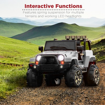 Light Gray 12V Kids Ride-On Truck with Remote Control