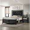Modern Style 1pc Black Silver Finish Storage Nightstand Wooden Bedroom Furniture - 4 of 4