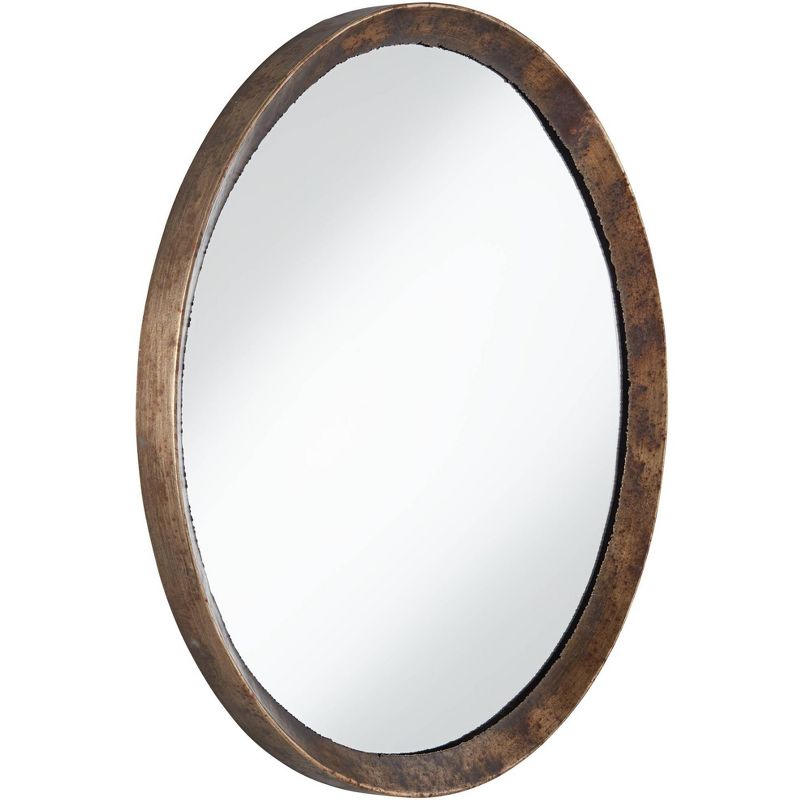 Uttermost Tortin Round Vanity Decorative Wall Mirror Rustic Hammered Jagged Metal Frame 34" Wide for Bathroom Bedroom Living Room Office Home Entryway, 4 of 6