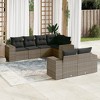 vidaXL 7 Piece Patio Sofa Set with Cushions - Gray Poly Rattan - 2 of 4