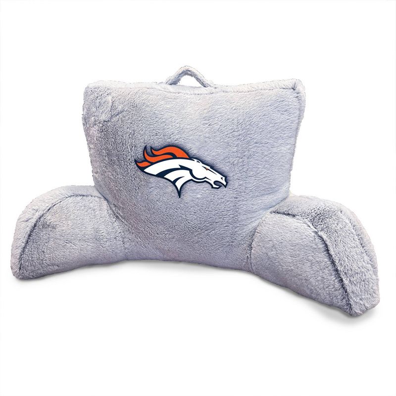 NFL Denver Broncos Faux Fur Logo Backrest Support Pillows, 1 of 3