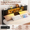 Besiost Bed Frame with Storage Headboard, Bedframe with Charging Station and LED Light - 4 of 4