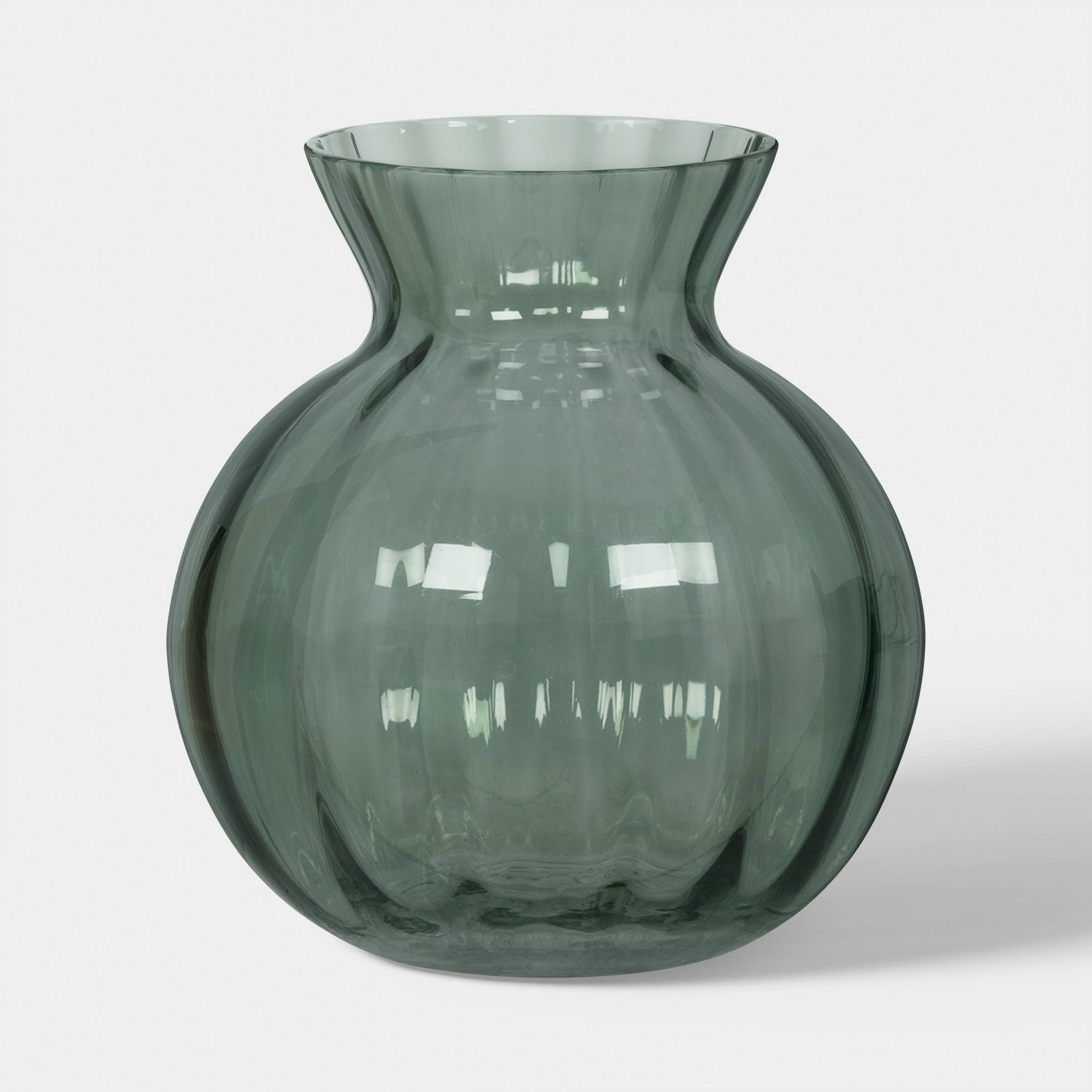 Round Glass Vase Green - Room Essentials™