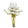 Slickblue Women’s Gold Ring with Rose Petal Design – White Synthetic Pearl Center, Sparkling Detail, Sizes 5–10 - 4 of 4