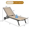 Costway Outdoor Patio Lounge Chair Chaise Reclining Aluminum Fabric Adjustable - image 3 of 4